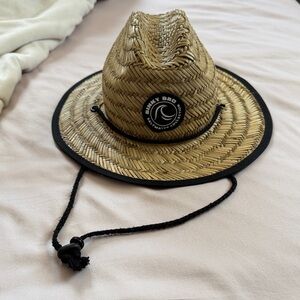 Toddler Straw Hat with Black Trim